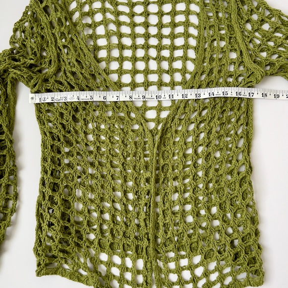 Green Crochet Open-Knit Sweater - Picture 5 of 6